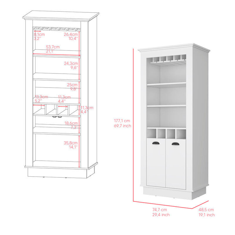Bar Cabinet Provo, Living Room, White