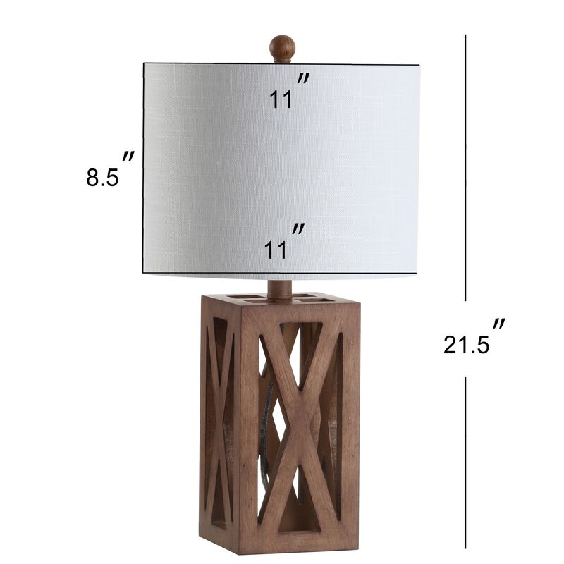 Stewart Farmhouse Wood LED Table Lamp