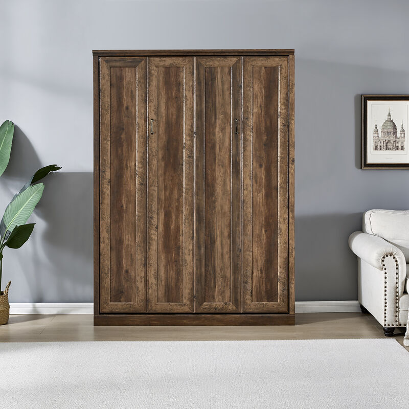 Merax Retro Style Murphy Bed  Wall Cabinet