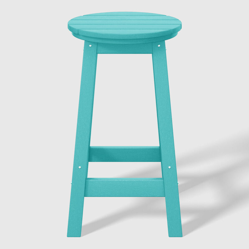 WestinTrends 24" HDPE Outdoor Patio Round Counter Height Bar Stool Set of 2