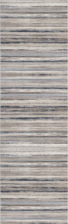 Havana Scandinavian Contemporary Blue Brown Indoor Runner Rug