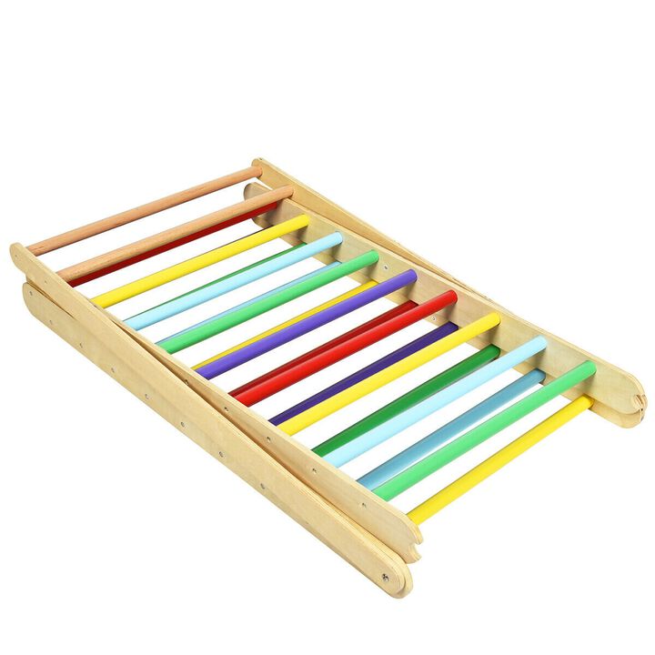 Foldable Wooden Climbing Triangle Indoor with Ladder for Toddler Baby