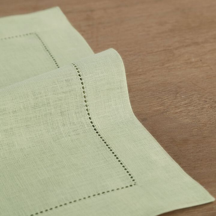 Solino Home 100% Pure Linen Dinner Napkins 20 x 20 Inch Set of 4 | Classic Hemstitch