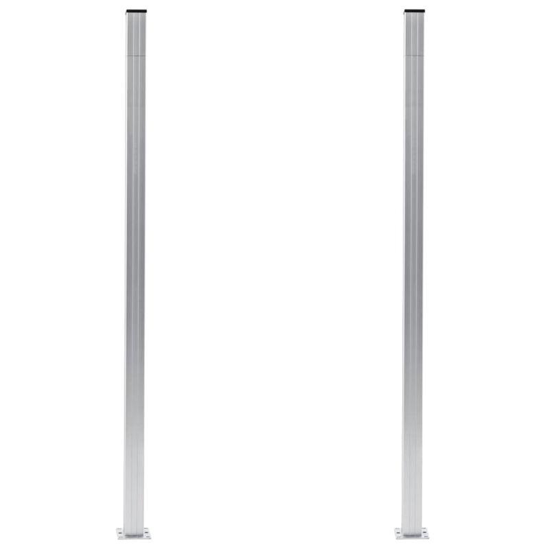 vidaXL Fence Posts 2 pcs Aluminum 72.8"