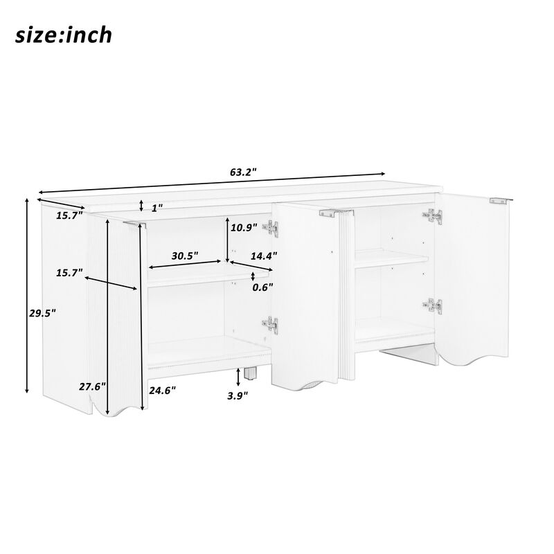 Merax Bottom Wavy Design Storage Cabinet