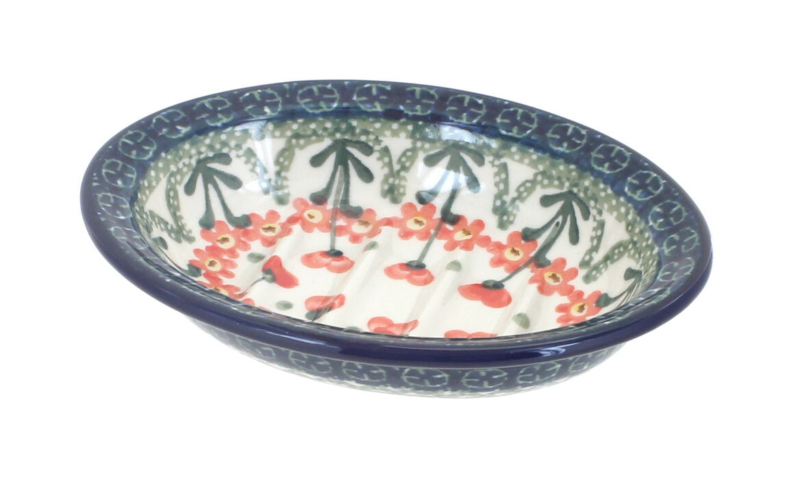 Blue Rose Polish Pottery Saffron Soap Dish