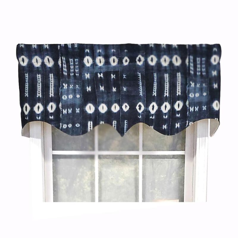 RLF Home Modern Design Classic Pulsar Regal Style Window Valance 50" x 17" Indigo