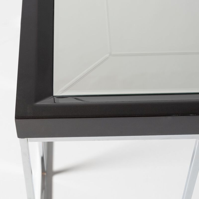 Michael Amini Carmela End Table - Glossy Charcoal Sand