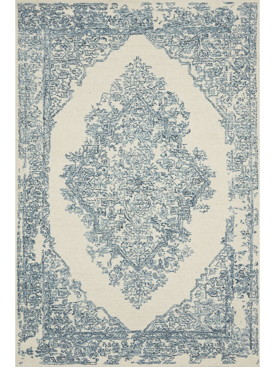 Annie ANN02 White/Blue 3'6" x 5'6" Rug