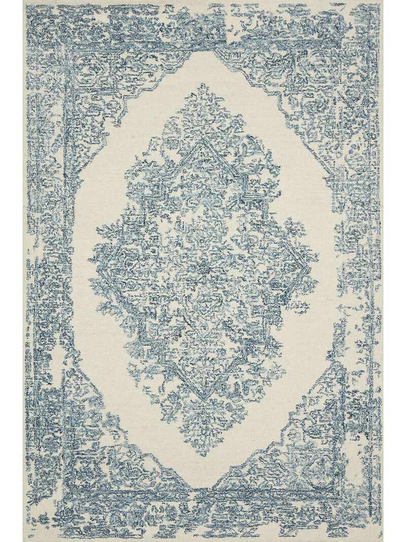 Annie ANN02 White/Blue 3'6" x 5'6" Rug