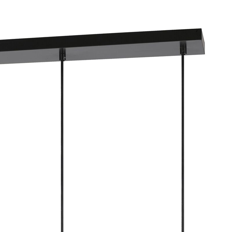 Metal Pendant Fixture with 4 Lantern Design Glass Shade