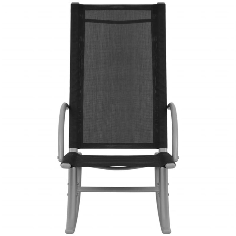 vidaXL Patio Rocking Chairs 2 pcs Steel and Textilene Black