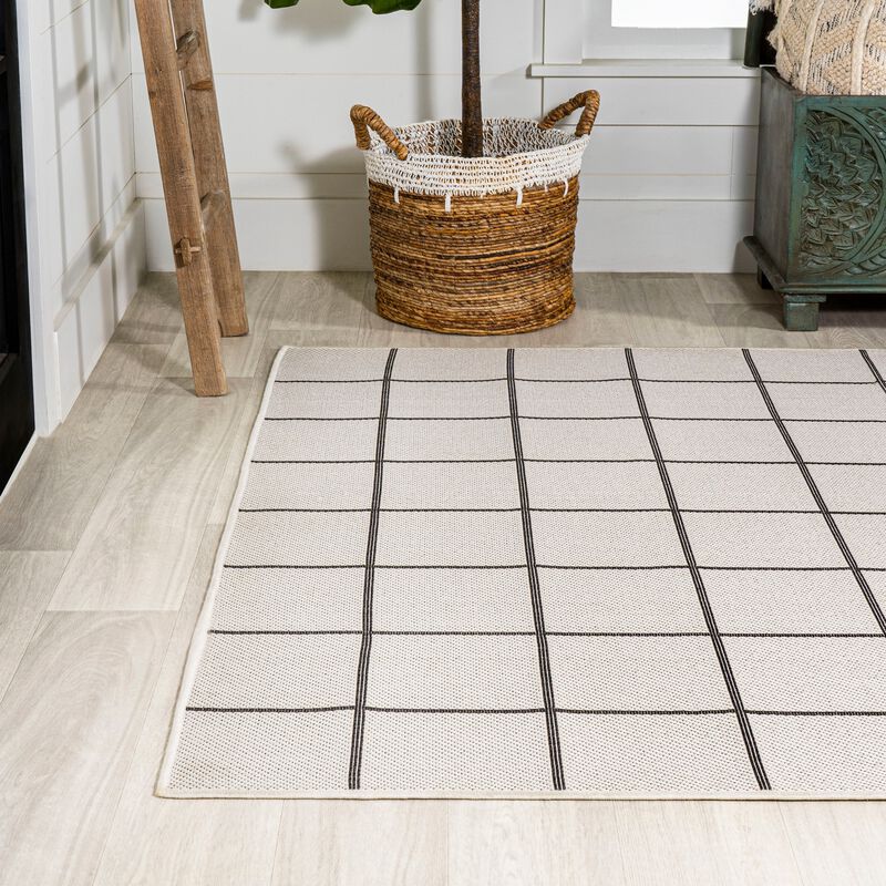Grid Modern Squares Indoor/Outdoor Area Rug