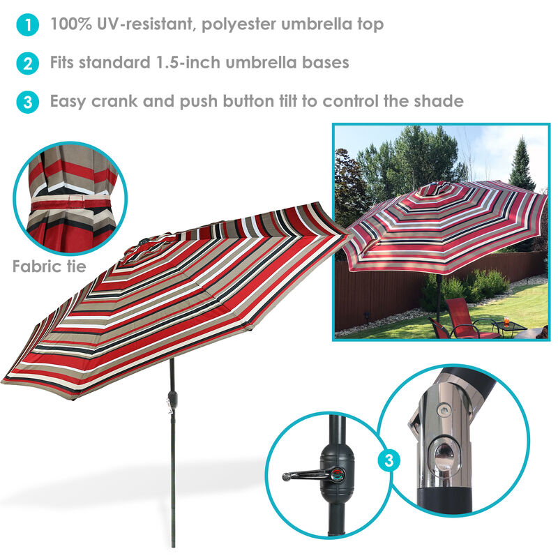 Sunnydaze 9 ft Aluminum Patio Umbrella with Tilt and Crank
