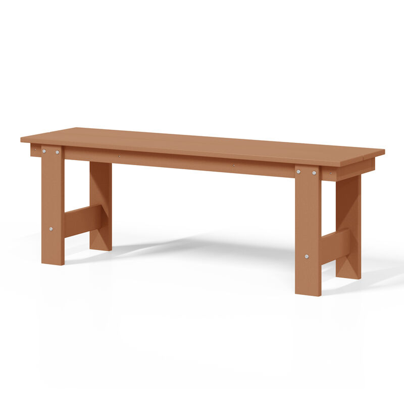 WestinTrends Outdoor HDPE 48" Modern Backless Patio Bench