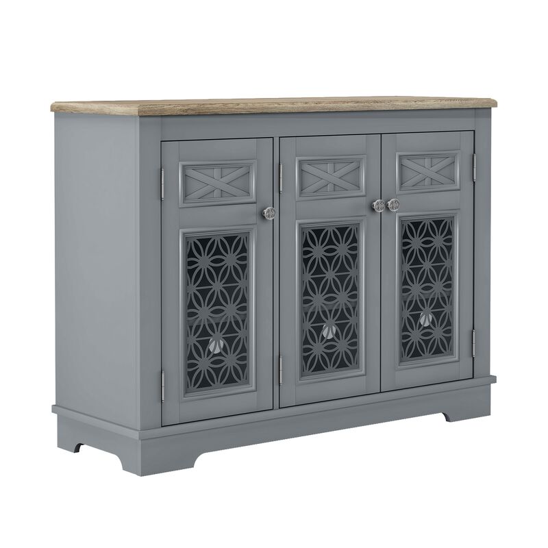 FESTIVO Versatile Buffet Cabinet with Glass Doors and Adjustable Shelves