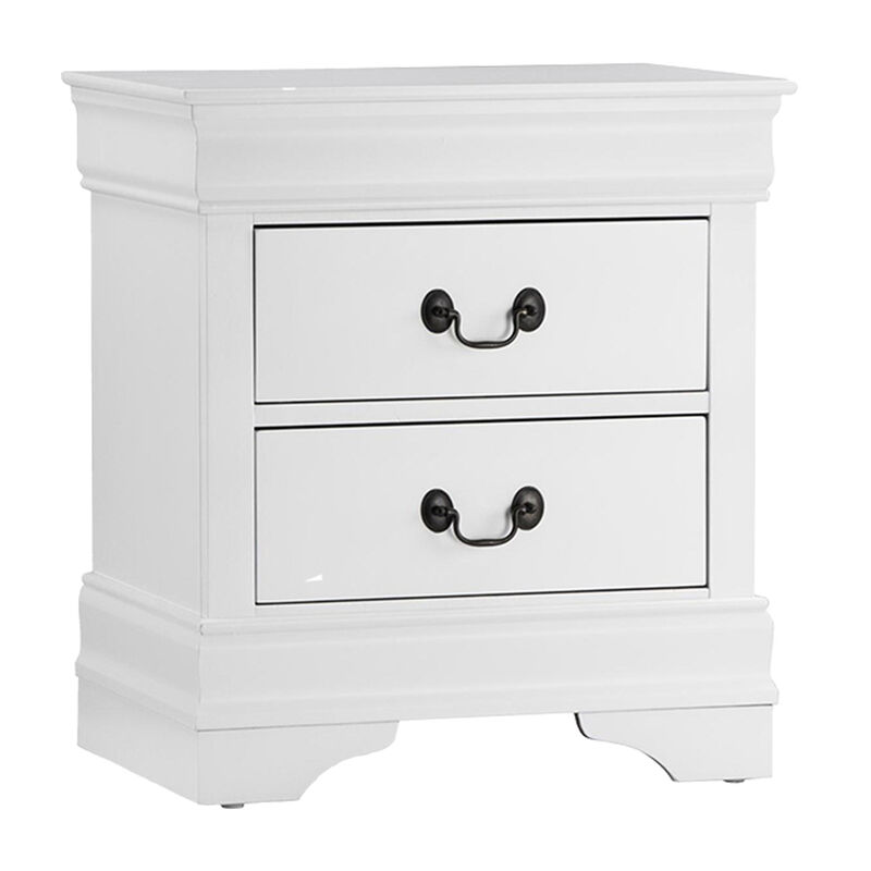 Fy Three Piece Full Size Bedroom Set, Modern Brass Metal Handles, Classic White - Benzara