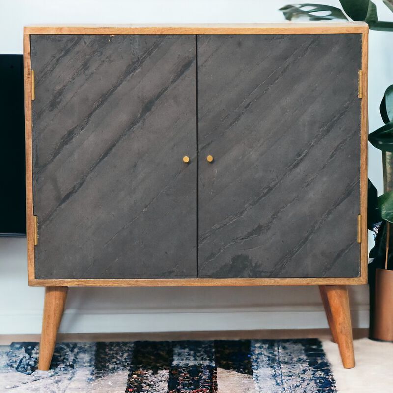 Artisan Furniture  Slade Solid Wood 2 Door Oak-ish Cabinet