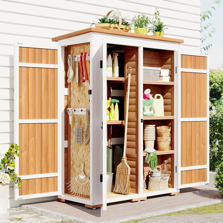 Merax Garden Tool Cabinet with Waterproof Asphalt Roof