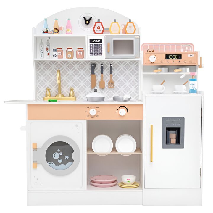 Kitchen Playset with Coffee Maker and Accessories for Kids Pretend Play Toy Set