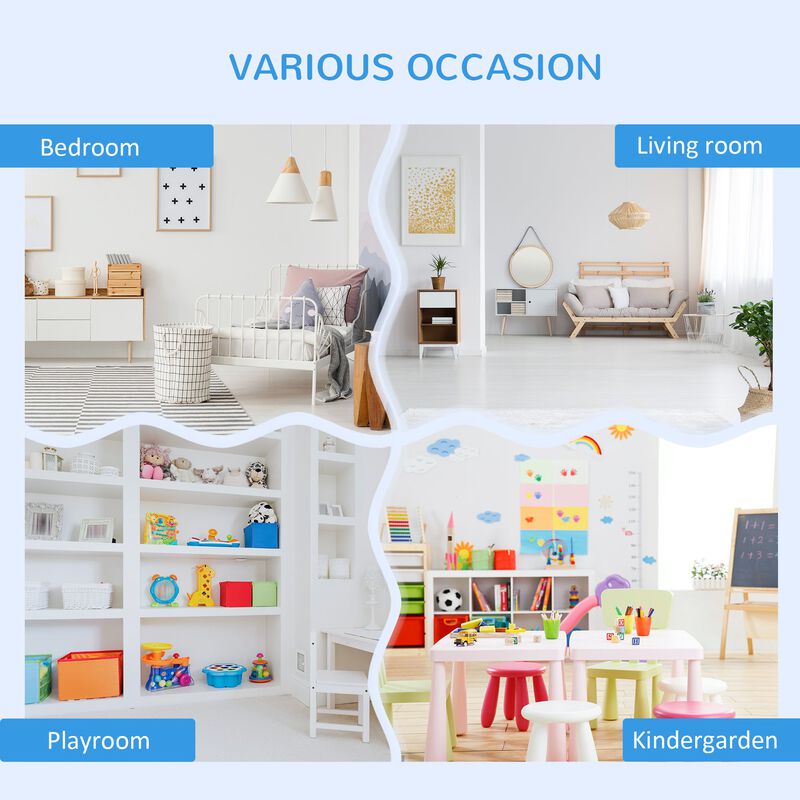 Gray Kids' Bookcase: 3-Shelf Anti-toppling Storage Cabinet Organizer