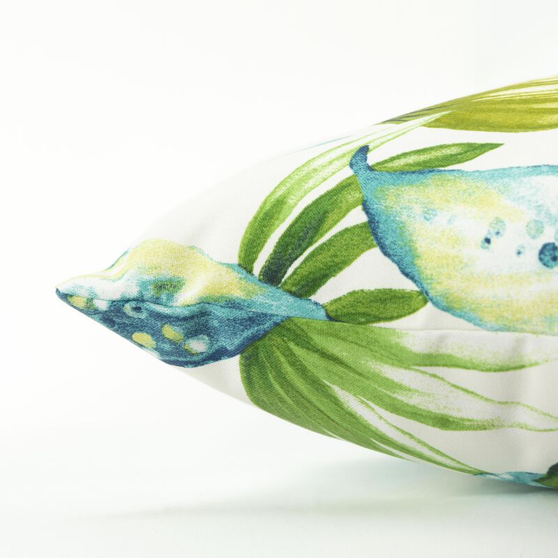 22"x22" Indoor/Outdoor Pillow, Tropical Leaves