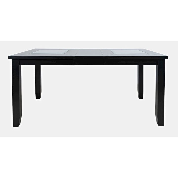 Jofran Urban Icon Contemporary 66 Extension Glass Inlay Dining Table