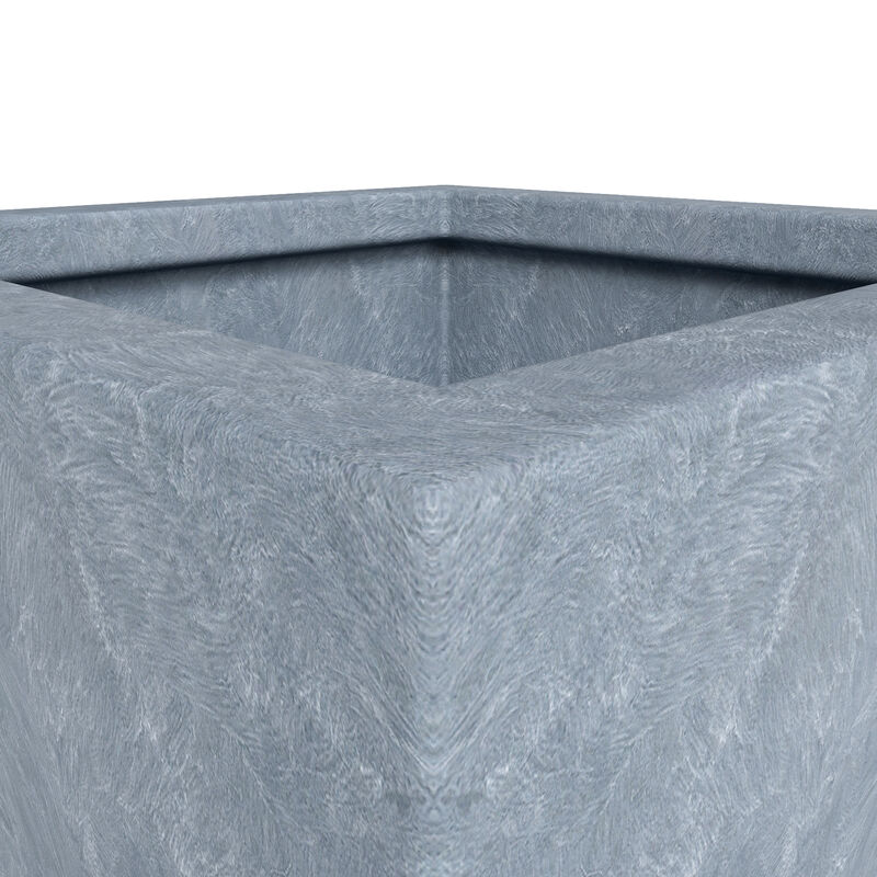 Leisuremod Serene Series Fiberstone and MgO Clay Square 15" Planter