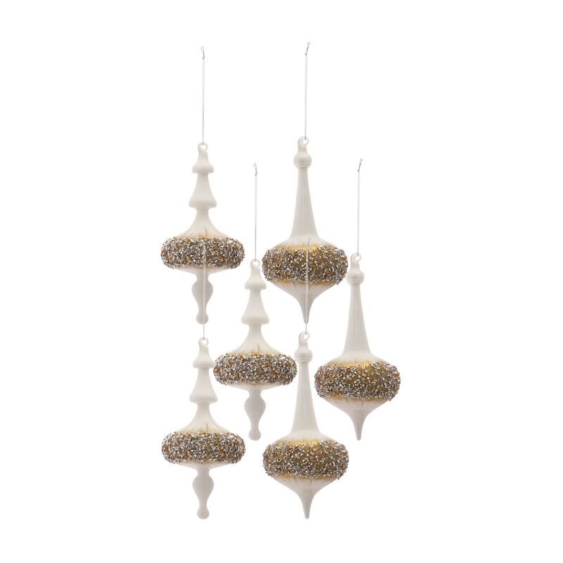 Finial Ornament for Elegant Holiday Decor and Festive Charm (Set of 6)