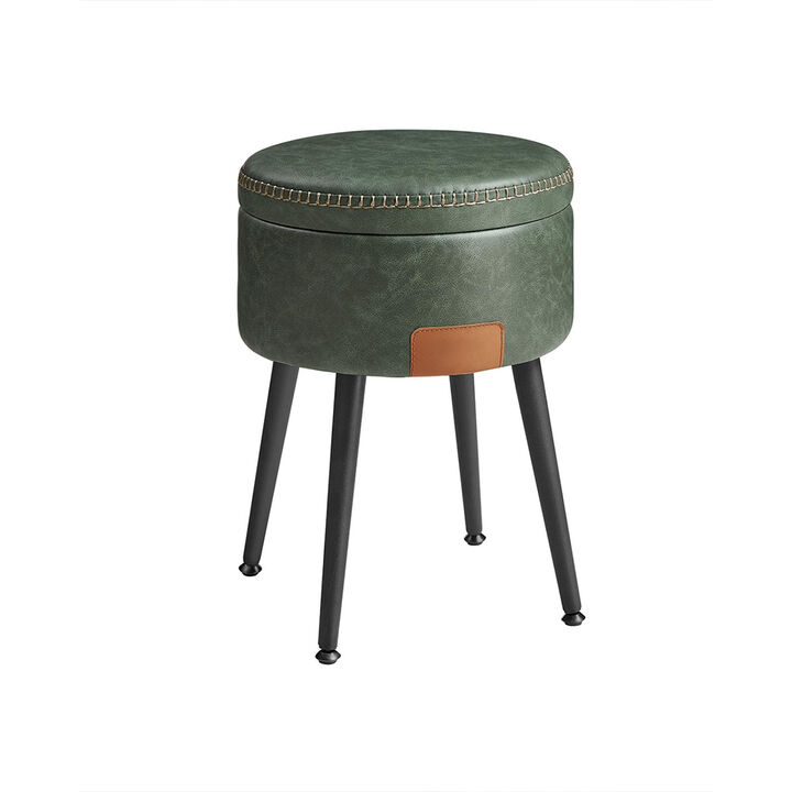 Storage Ottoman Vanity Stool – Compact Upholstered Seat with Hidden Storage