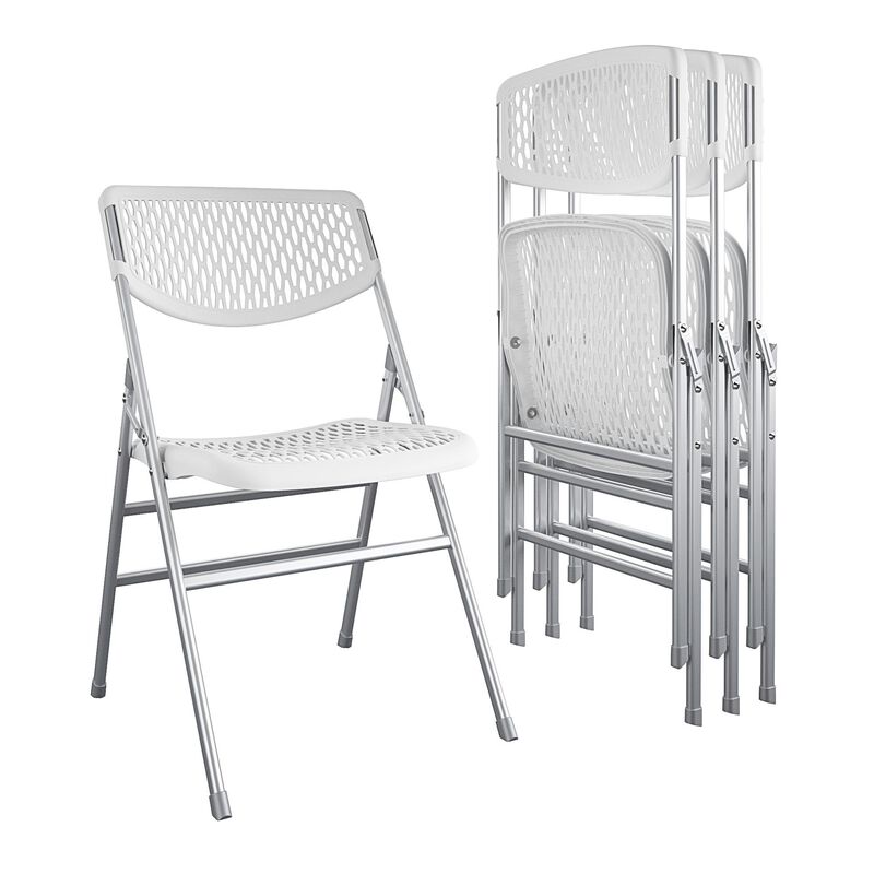 COSCO Ultra Comfort Commercial XL Plastic Folding Chairs 4-Pack