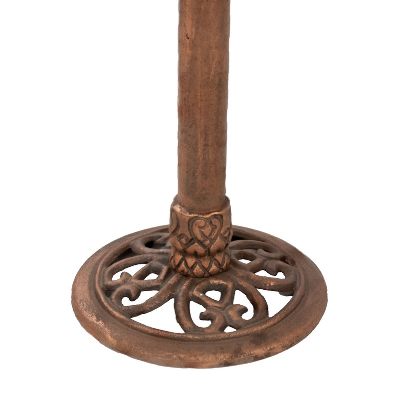 Sunnydaze Garden Lotus Metal Bird Bath - Copper Patina - 16.5 in