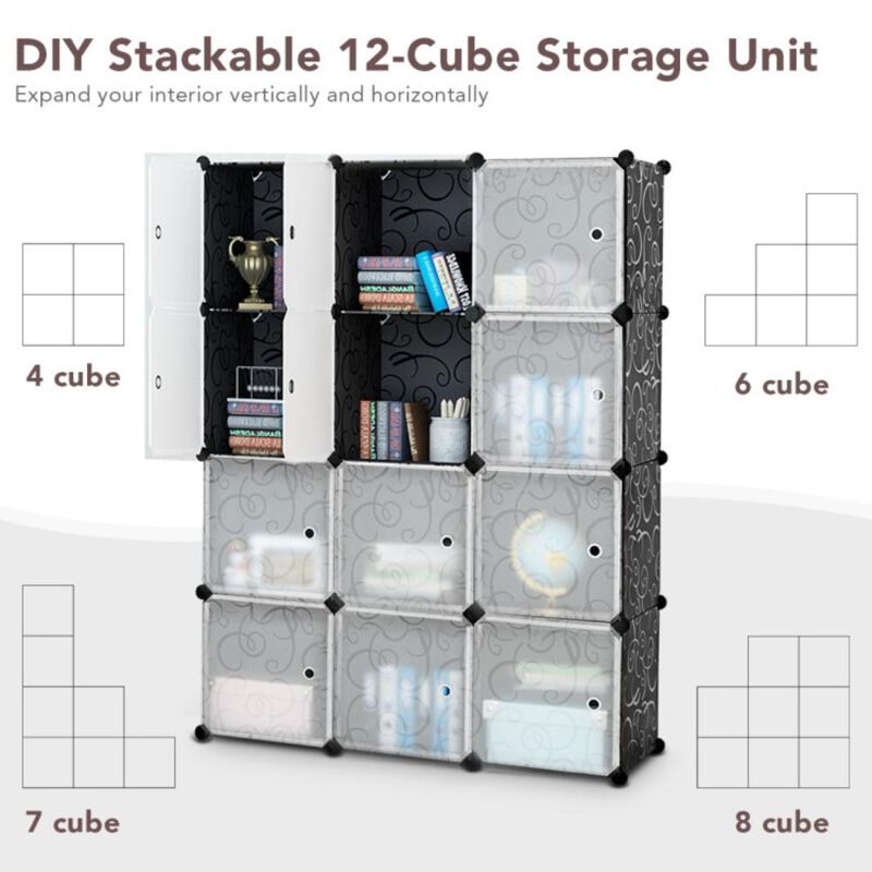 Hivvago DIY 12 Cube Portable Closet Storage Organizer