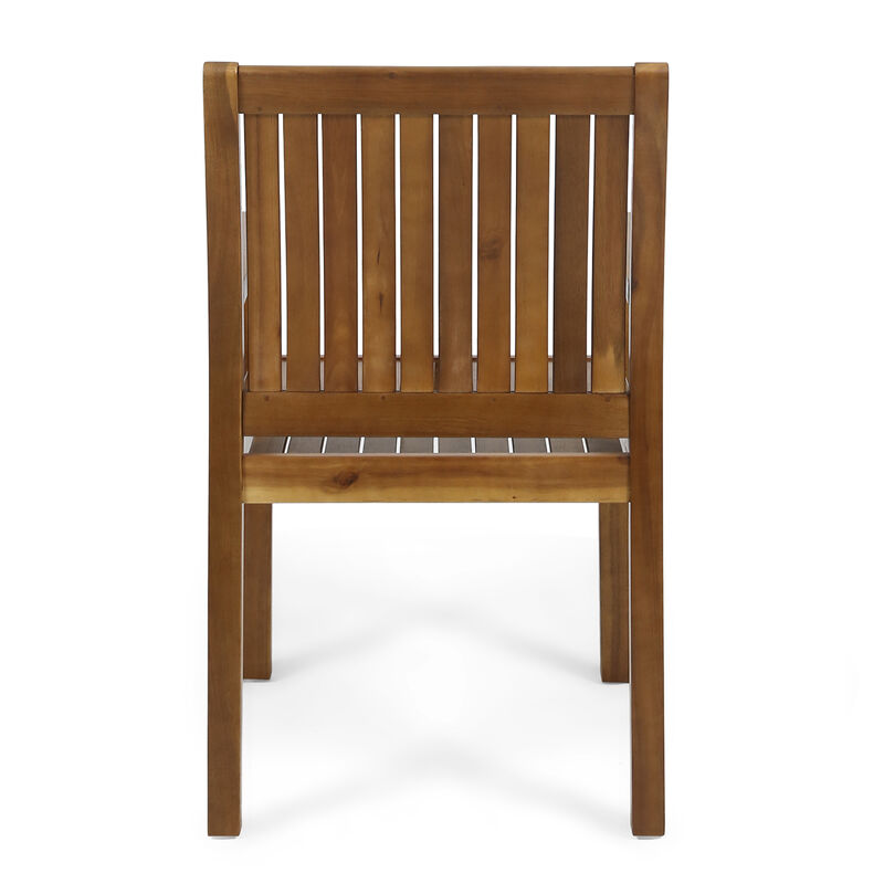 Merax Acacia Wood Outdoor Indoor Dining Chairs 2PCS