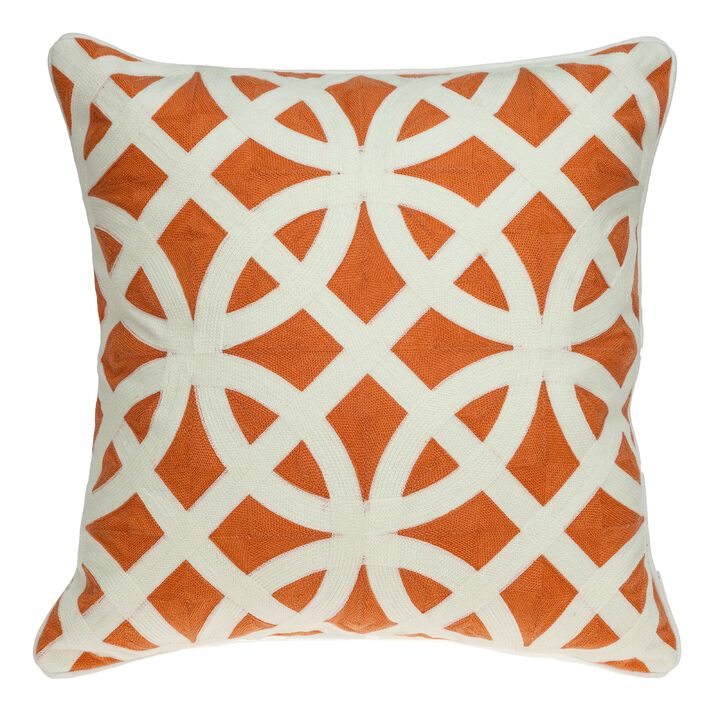 20" Multicolored Geometrical Patterned Throw Pillow
