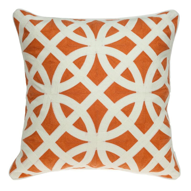 20" Multicolored Geometrical Patterned Throw Pillow
