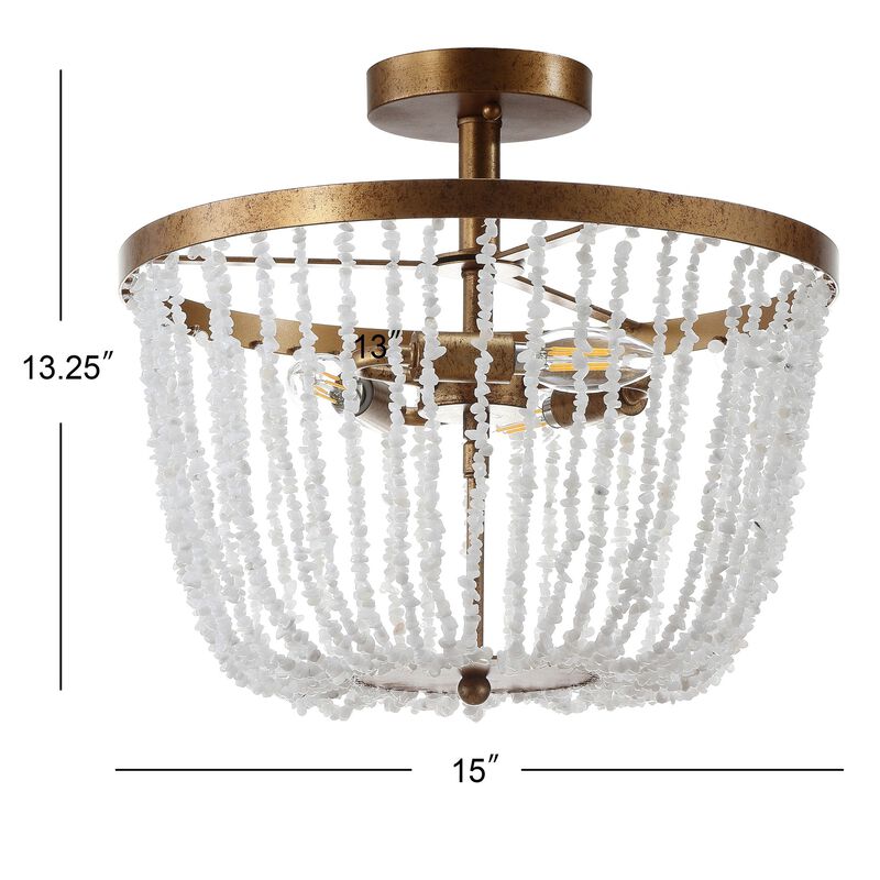 Georgian Stone/Metal LED Flush Mount