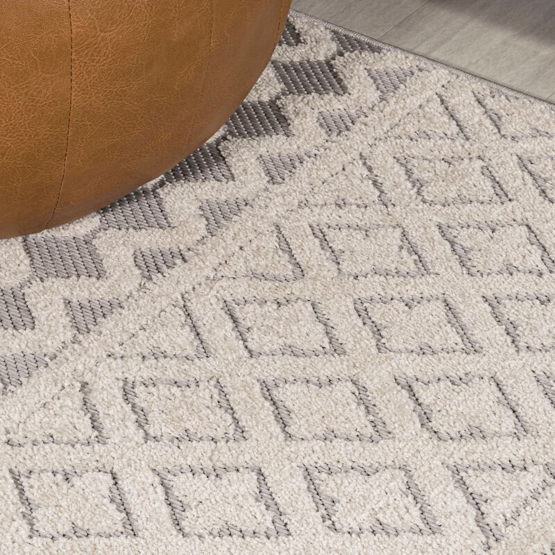 Ormond High-Low Modern Trellis Geometric Area Rug