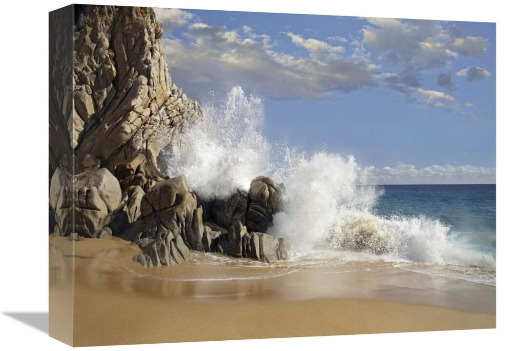 Lovers Beach with crashing waves, Cabo San Lucas, Mexico-Canvas Art-16x12