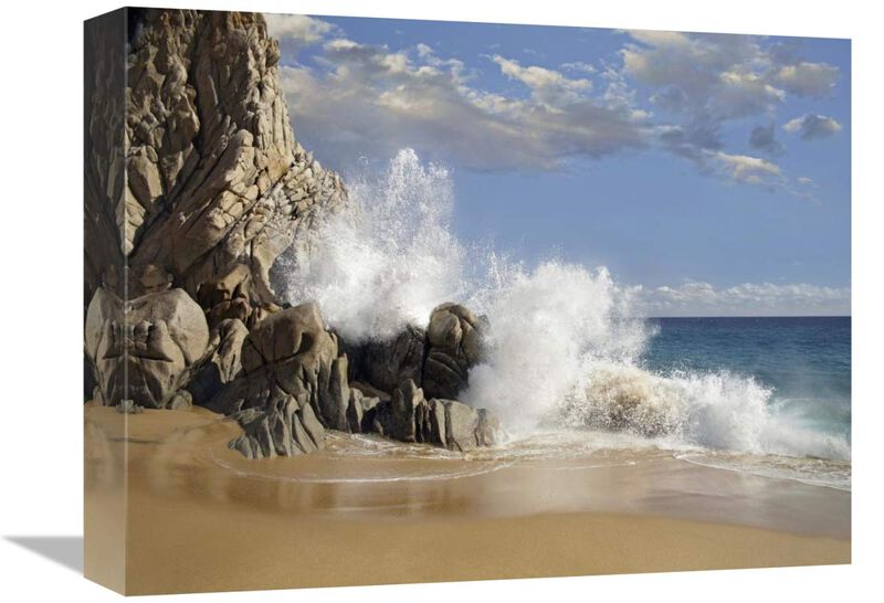 Lovers Beach with crashing waves, Cabo San Lucas, Mexico-Canvas Art-16x12