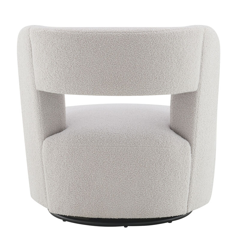 Merax Soft Teddy Fabric Swivel Barrel Chair