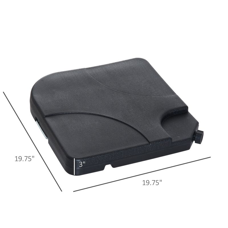 Sturdy Umbrella Support: 4-Piece Black Cantilever Base, 158 lb Capacity