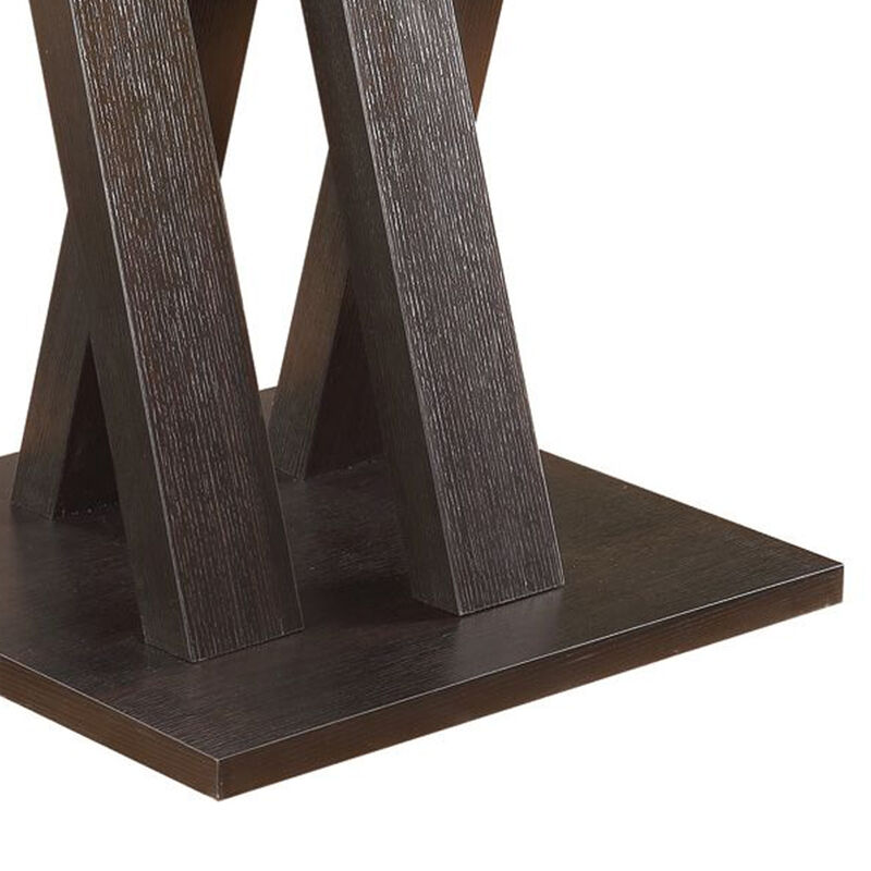 Modern Style Wooden Counter Height Table, Brown-Benzara