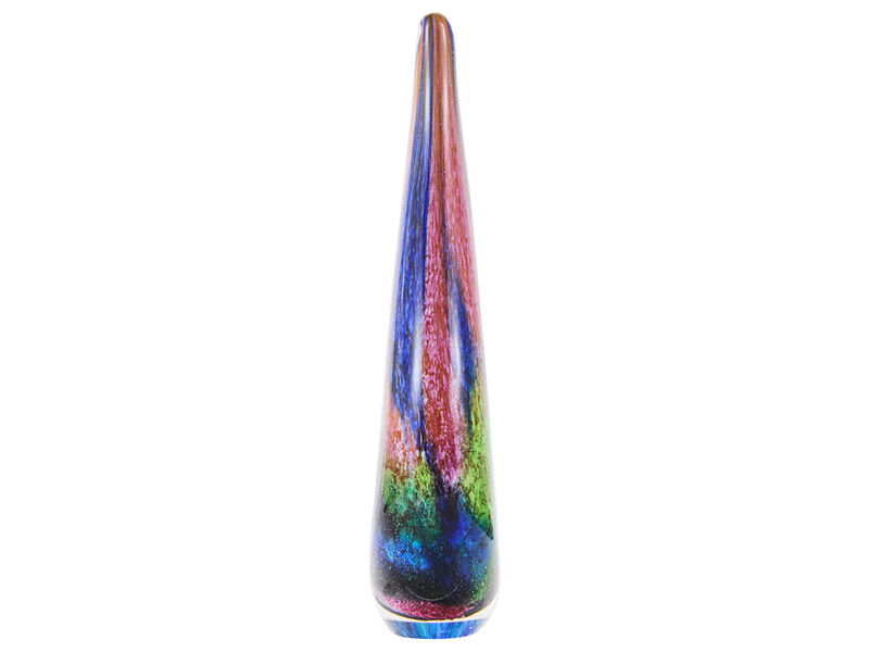 Hand Blown Abstract Hollow Tear Drop Sommerso Art Glass Sculpture