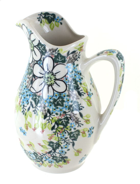 Blue Rose Polish Pottery Butterfly Pitcher
