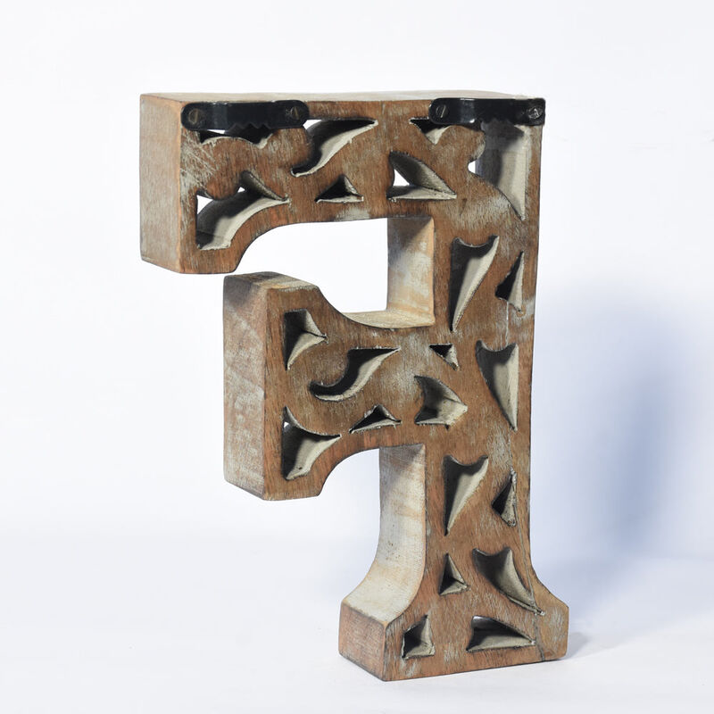 Vintage Gray Handmade Eco-Friendly "E" Alphabet Letter Block For Wall Mount & Table Top D�cor