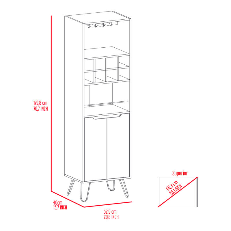 Thorndike 8-Bottle 2-Shelf Bar Cabinet Black Wengue