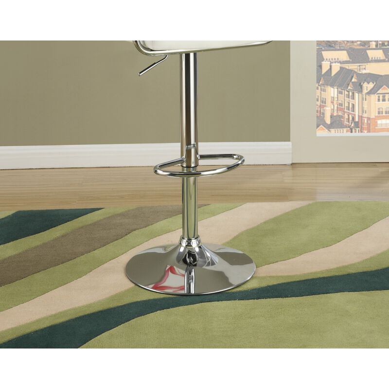 Set of 2 White Faux Leather Barstool Chairs