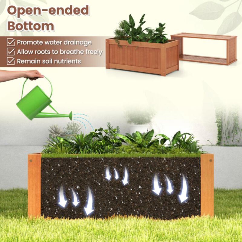 Hivvago Outdoor Plant Container with Seat for Garden Yard Balcony Deck