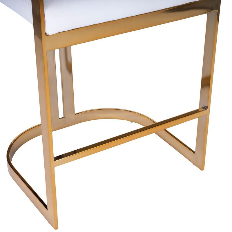 Butler Specialty Company Clarence Faux Leather 25 Counter Stool, Gold